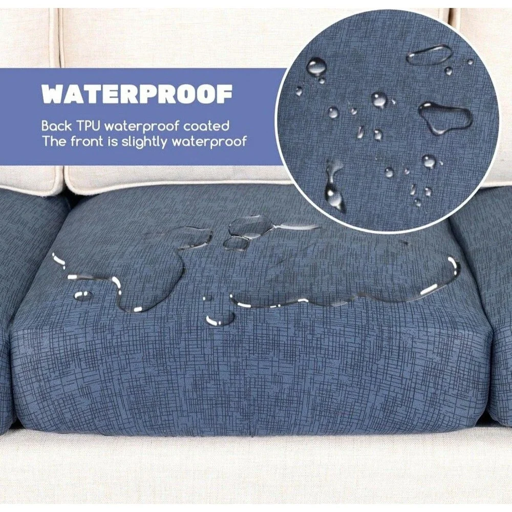 4 Pc Washable Waterproof Sofa Slipcovers  Elastic Furniture Protector Pets Kids